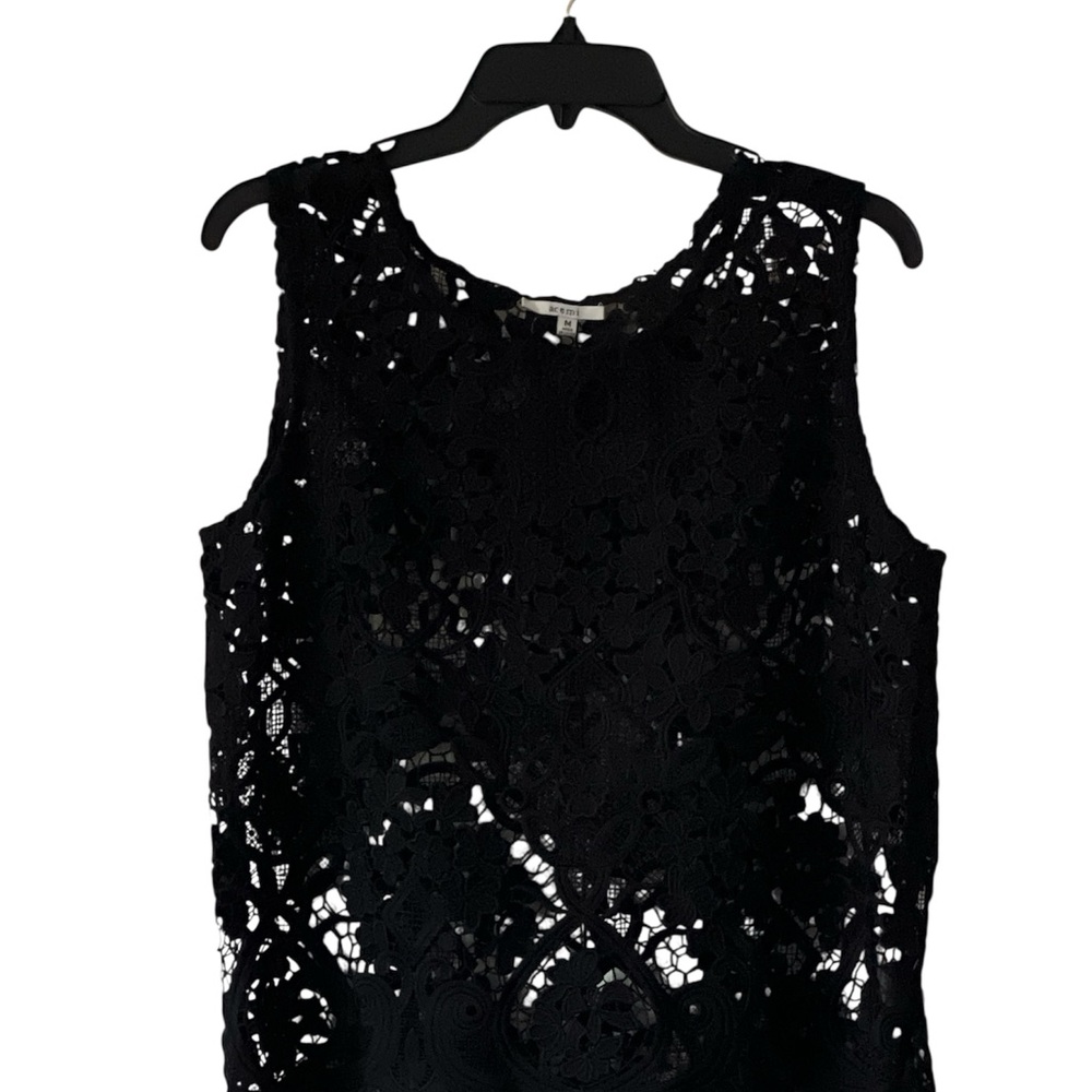 Acemi Black Lace Floral Blouse